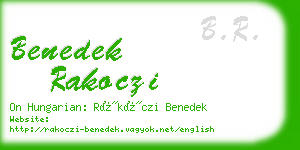 benedek rakoczi business card